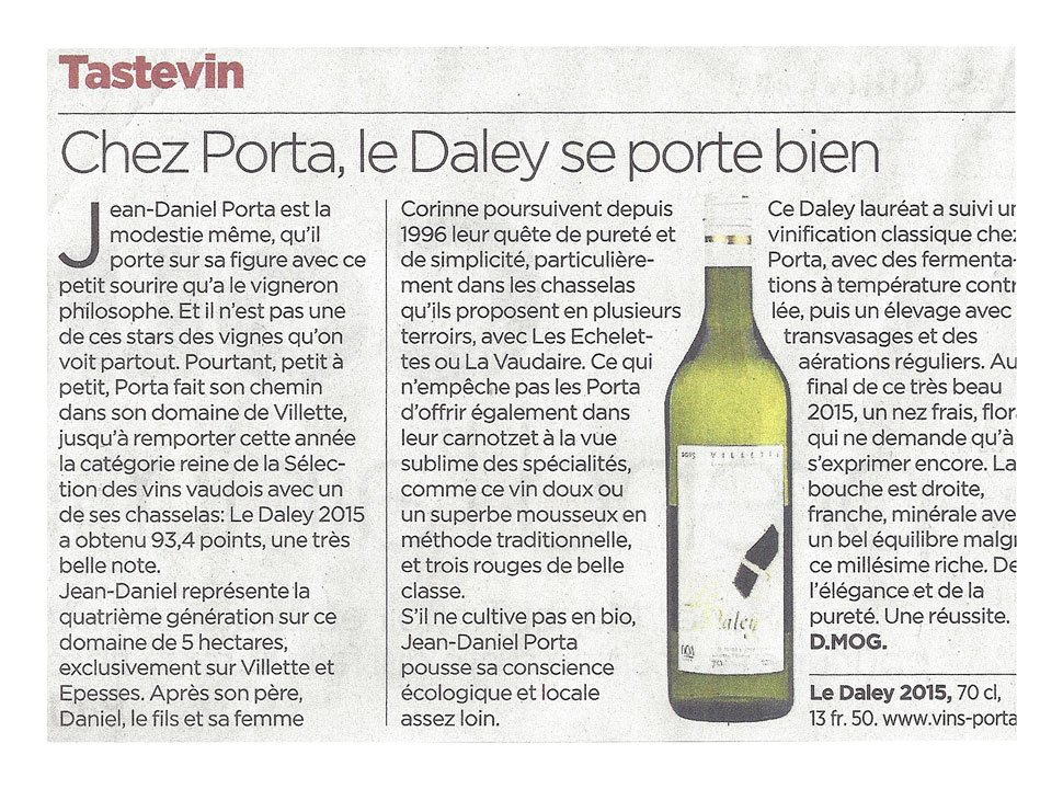 Chez Porta, le Daley se porte bien